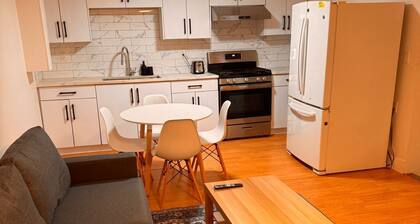Modern 2BR & hall kitchen Basement Suite • Family Friendly • Easy Hwy Access