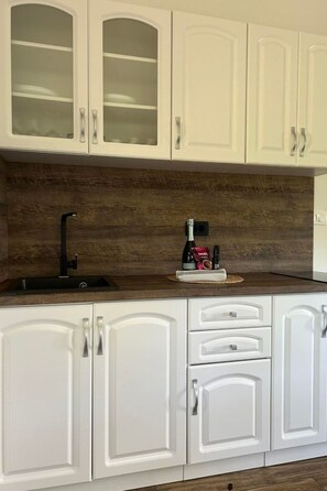 Fridge, microwave, cookware/dishes/utensils - Vacation home Kazeta by Interhome (Ankaran)