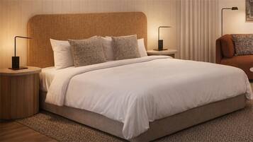 In-room safe, desk, laptop workspace, blackout curtains