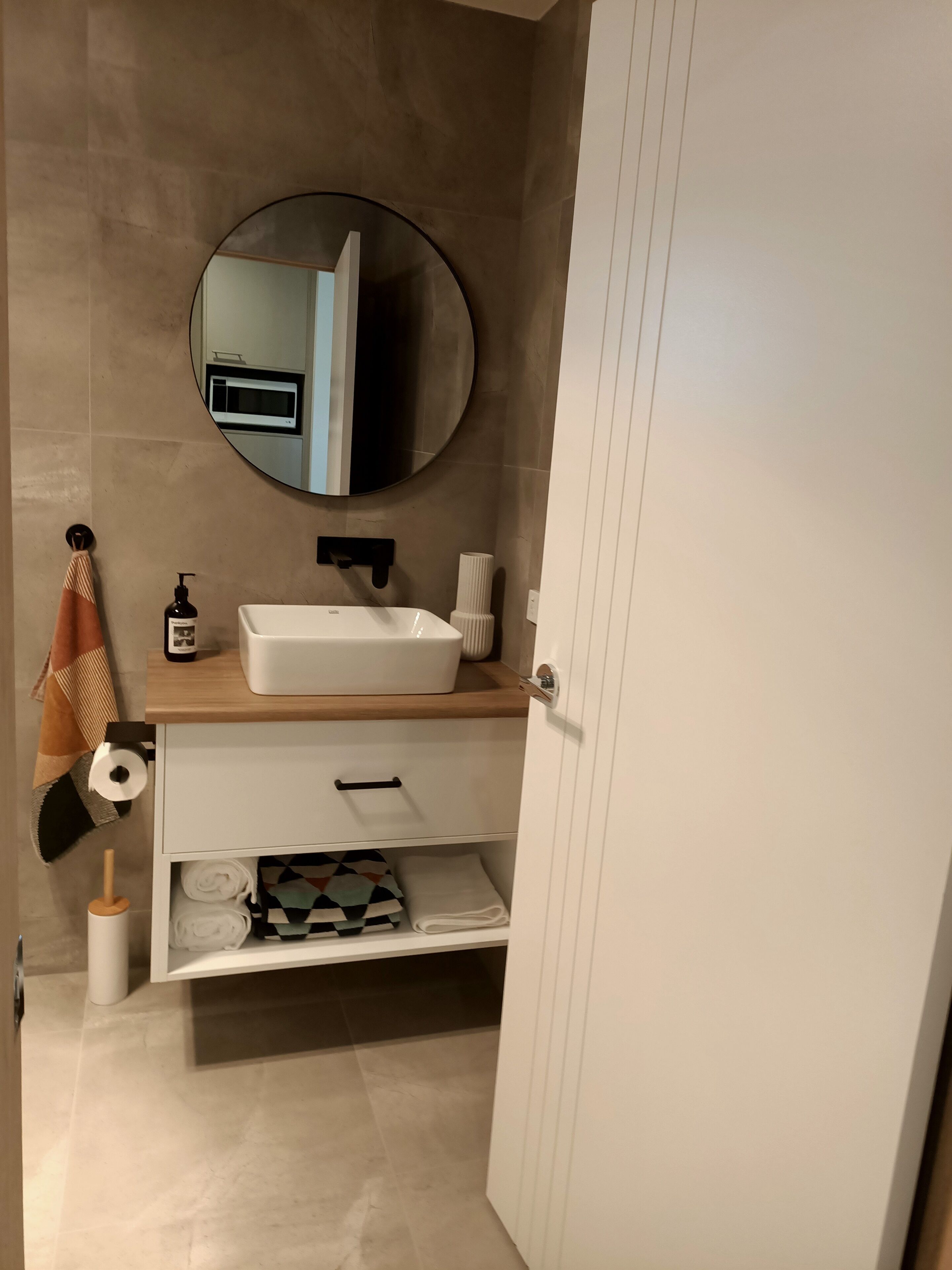 Towels, soap, toilet paper