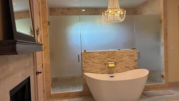 Shower, bidet, towels, soap