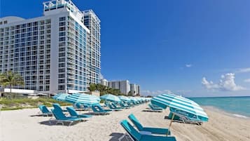 Sun-loungers, beach towels