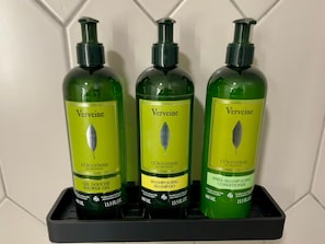 Douche, sèche-cheveux, serviettes fournies