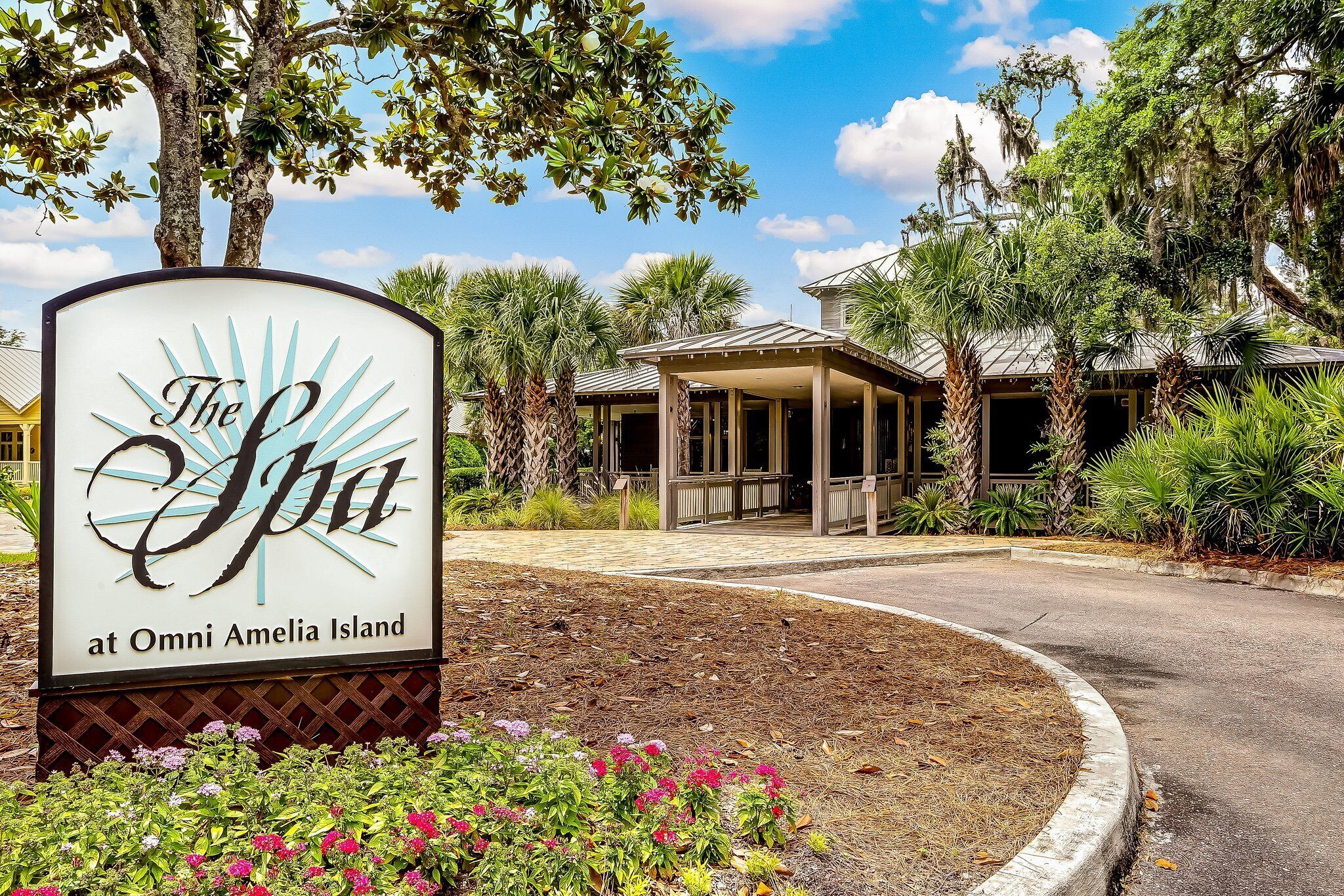 A sign for The Spa at Omni Amelia Island.