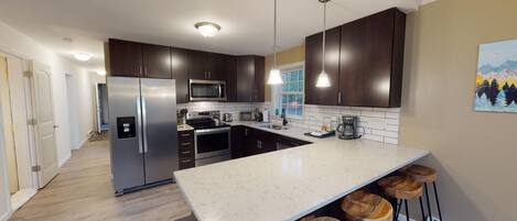 Microwave, oven, stovetop, dishwasher