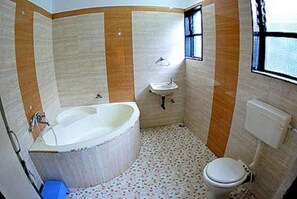 Shower, free toiletries, hair dryer, slippers