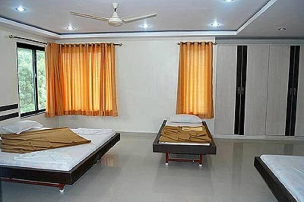 Desk, laptop workspace, blackout curtains, iron/ironing board