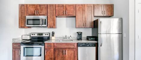 Leilighet – deluxe | Eget kjøkken | Kjøleskap, ovn, kokeplater og oppvaskmaskin