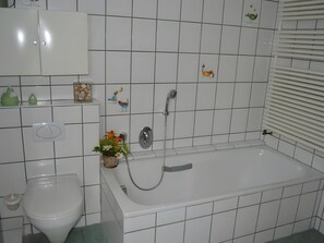 Dusche, Haartrockner, Handtücher