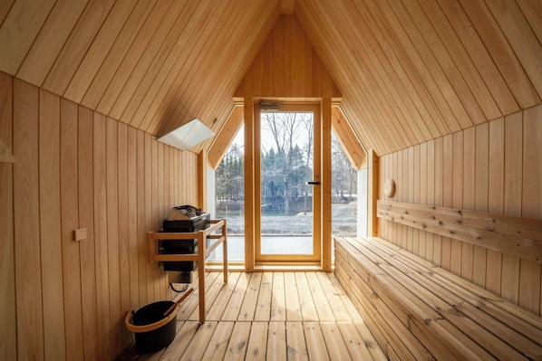 Vila Mewah, pemandangan danau | Sauna