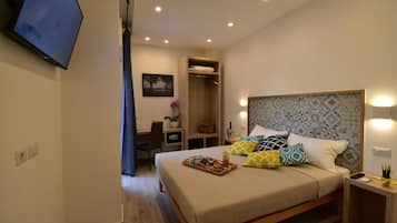 Down duvets, minibar, in-room safe, desk