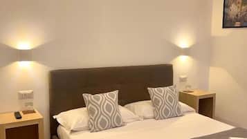 Down duvets, minibar, in-room safe, desk