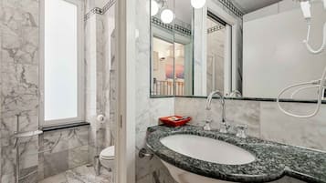 Shower, bidet, toilet paper