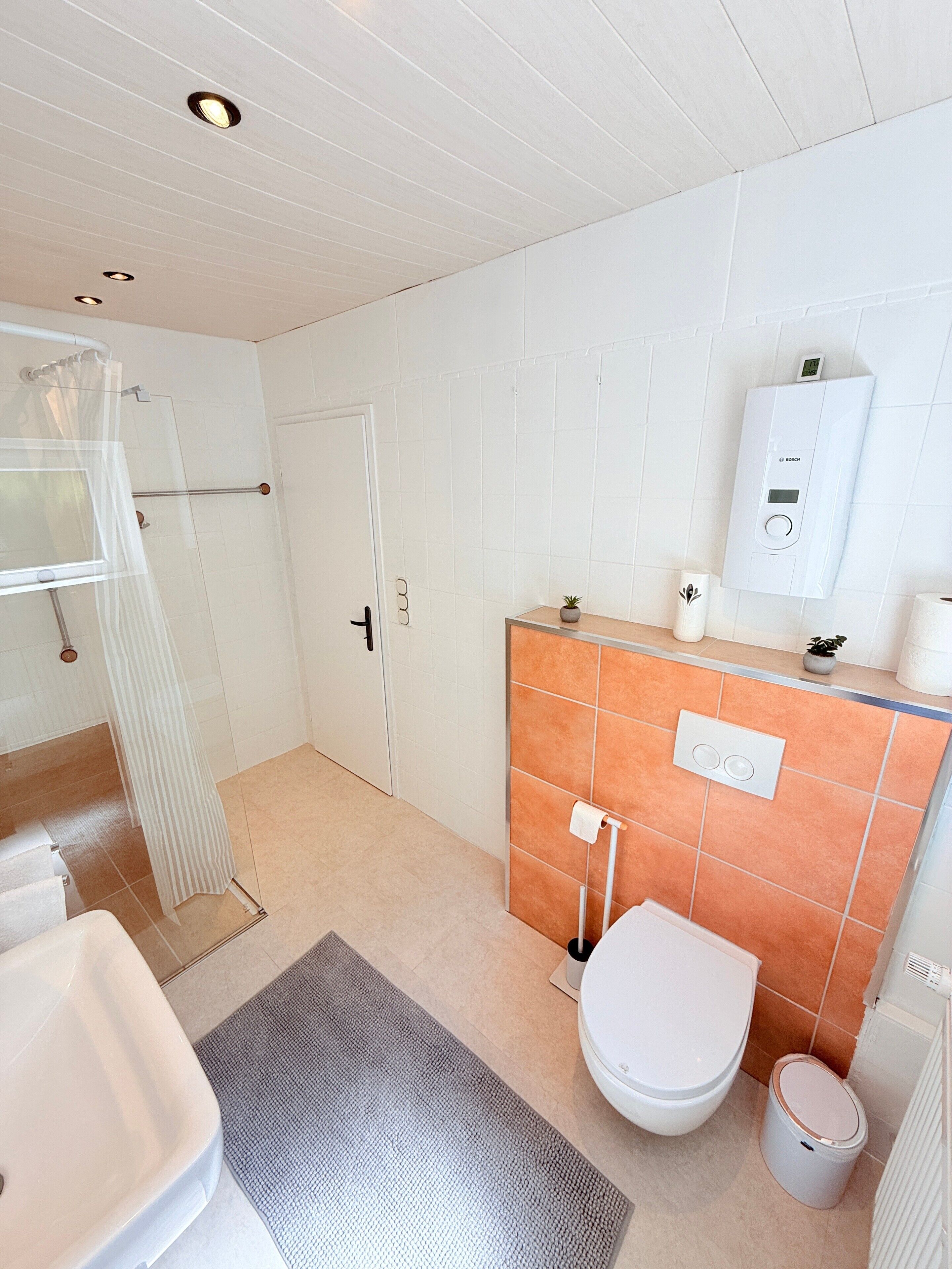 Dusche, Haartrockner, Handtücher