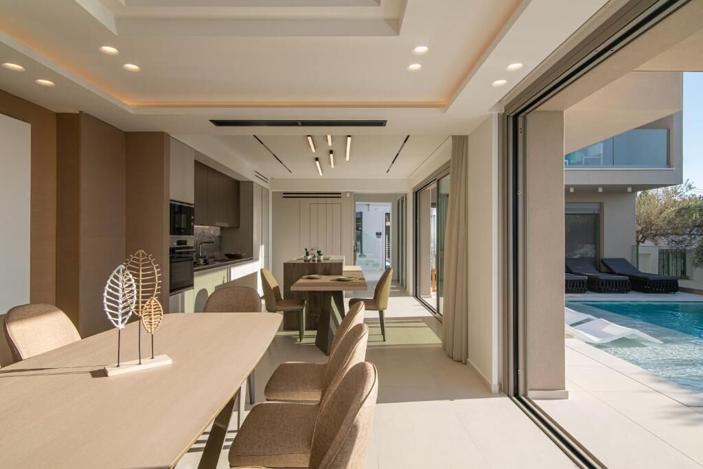 Deluxe-Villa, eigener Pool, Meerblick | Speisen