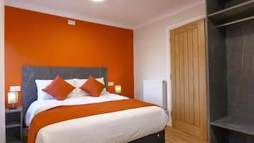 Desk, laptop workspace, iron/ironing board, WiFi