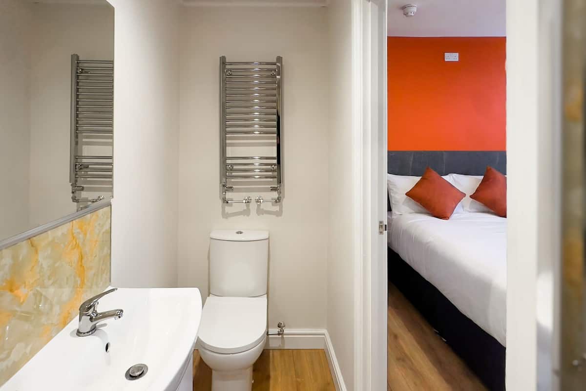 Ducha, cabezal de ducha tipo lluvia, secador de pelo, toallas