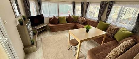 Televisión y chimenea