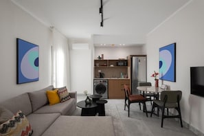 Familie appartement, balkon, uitzicht op stad | Woonruimte