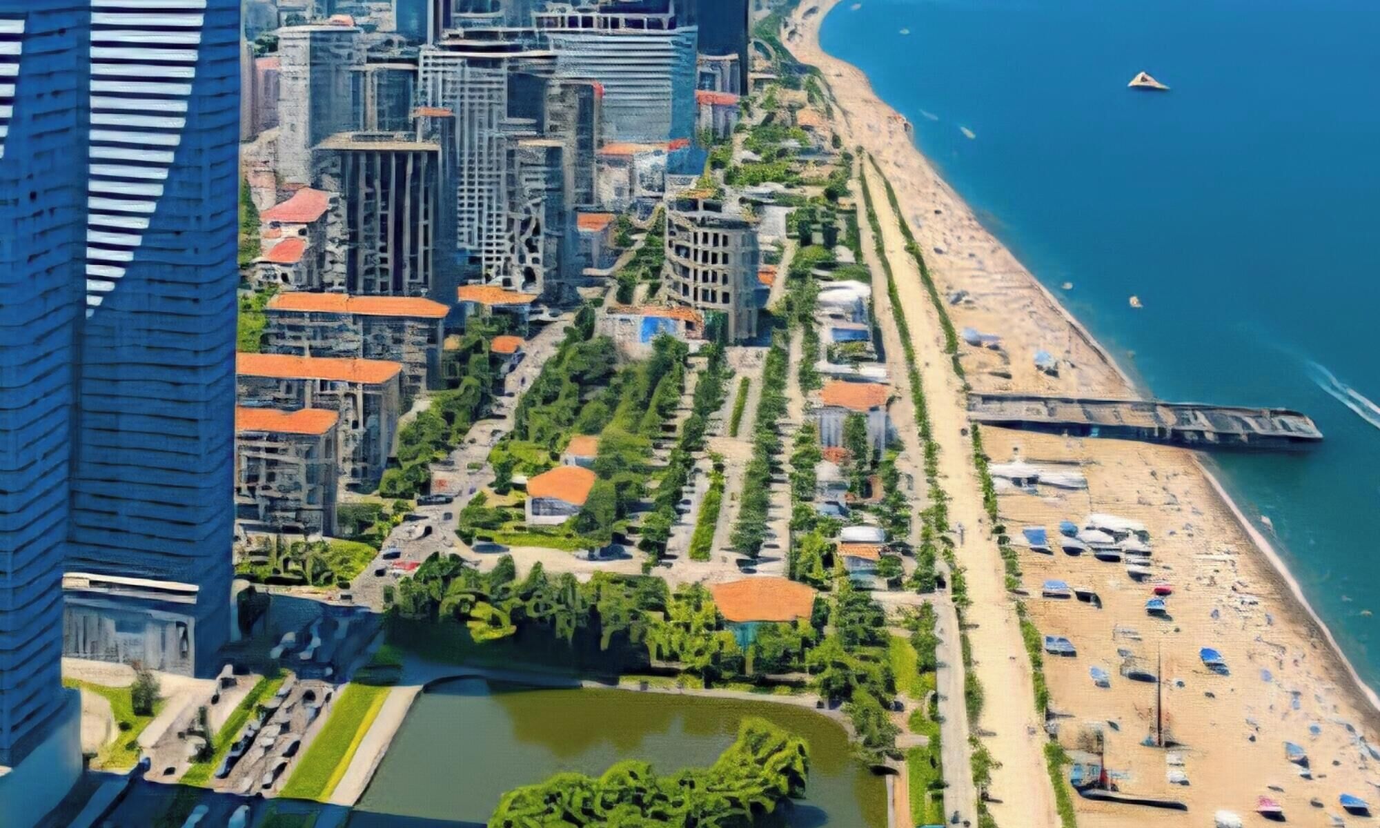 Am Strand, schwarzer Sandstrand