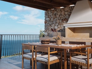 Outdoor dining - Eliterra Villa II, Timeless Serenity & Heated Pool (VPW4+V73 Elation, Greece)