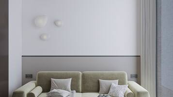 Junior-dupleks - udsigt til pool | Opholdsområde