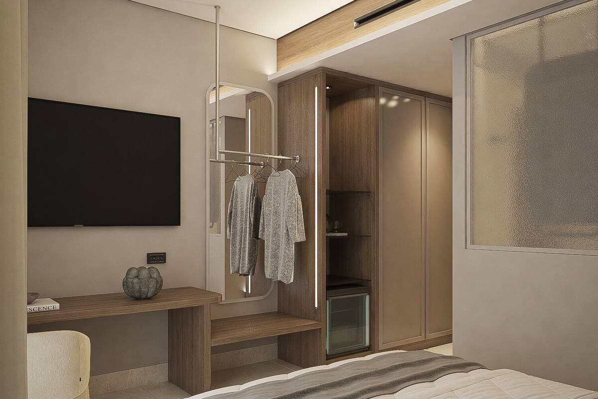 In-room safe, laptop workspace, blackout drapes, soundproofing