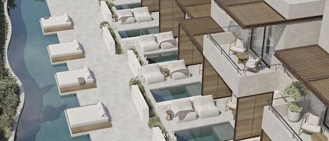 Außenpool, Liegestühle