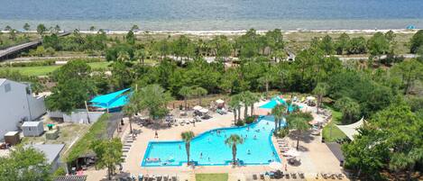 Piscine extérieure, piscine chauffée