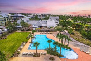 Outdoor pool, a heated pool - Coastal 3 BR Townhome overlooking St. Joe Bay - Golf Cart Included (Port St. Joe)