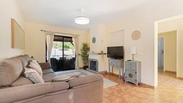 Televisie en een open haard