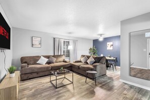 TV, offices - Walk to AT&T Stadium | Modern 2BR Game Day Stay (Arlington)