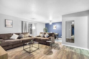 TV, offices - Walk to AT&T Stadium | Modern 2BR Game Day Stay (Arlington)