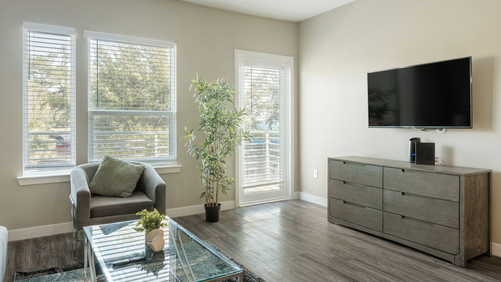 Apartment (1 Bedroom) | Living area | 50-inch TV with digital channels