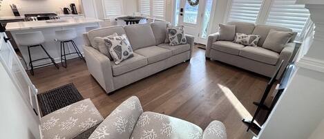 Smart TV, chimenea y libros