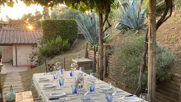 Outdoor banquet area