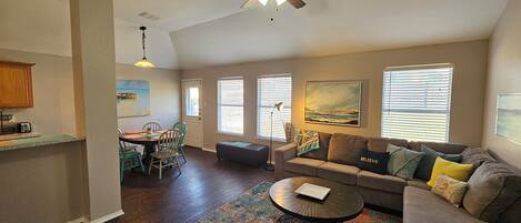 Smart TV, foosball, books