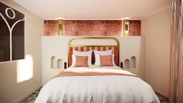 Quarto casal ou duplo premium | Cofres nos quartos, escrivaninha, cortinas blackout