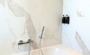 Panoramic Double or Twin Room, Balcony, City View | Bathroom | Hair dryer, slippers, towels, soap - BOHEM Sacré Coeur (Paris)