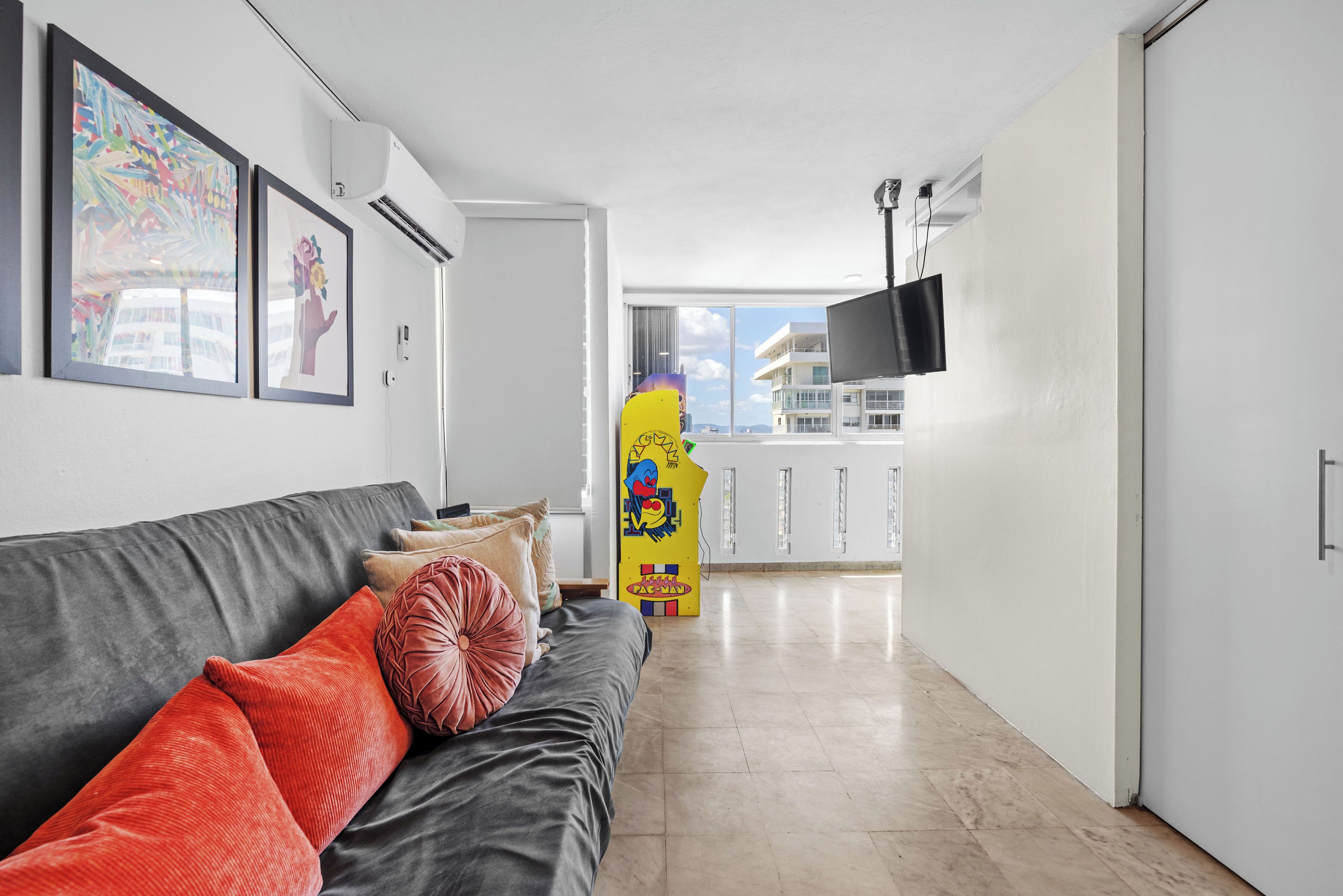 Luxury Apartment | Living area | 32-inch flat-screen TV with digital channels