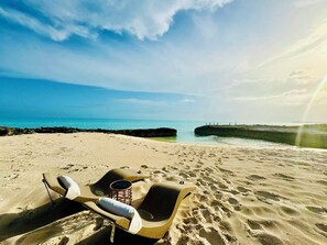 Sun loungers, beach towels