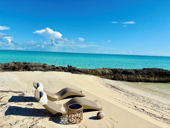 Sun loungers, beach towels