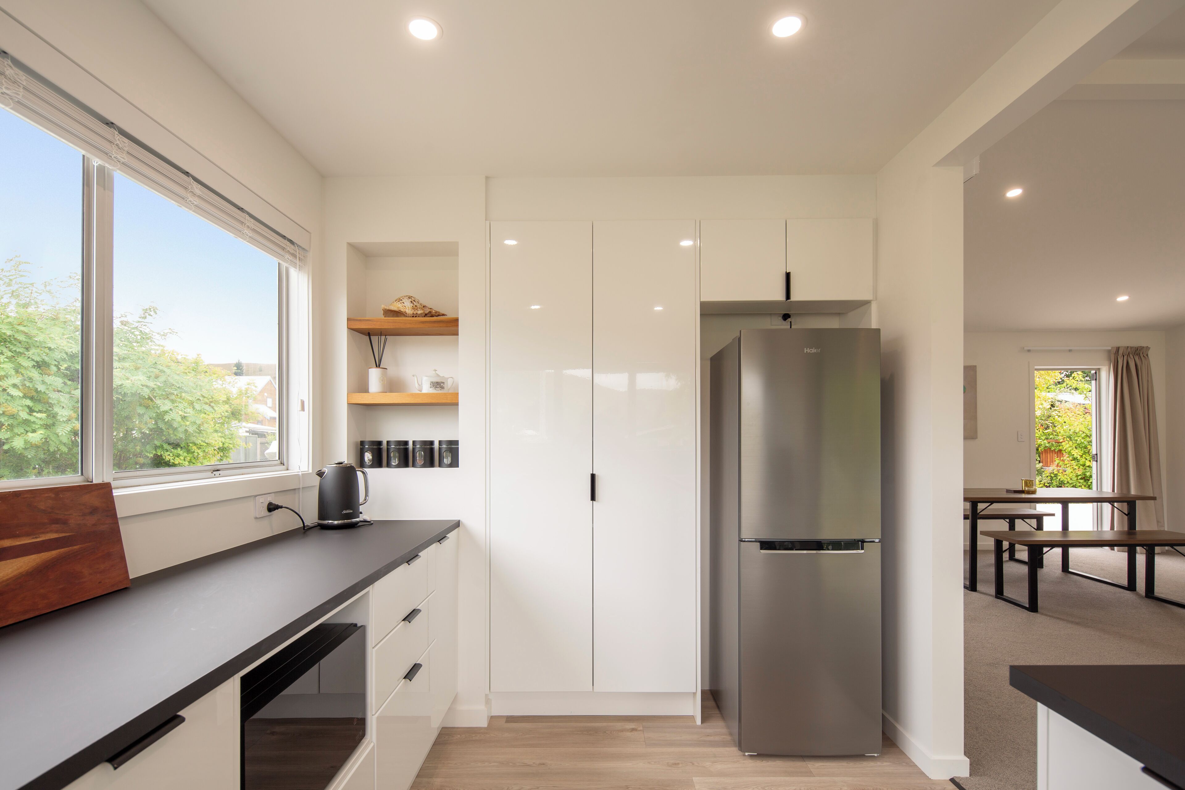 Fridge, microwave, dishwasher, toaster