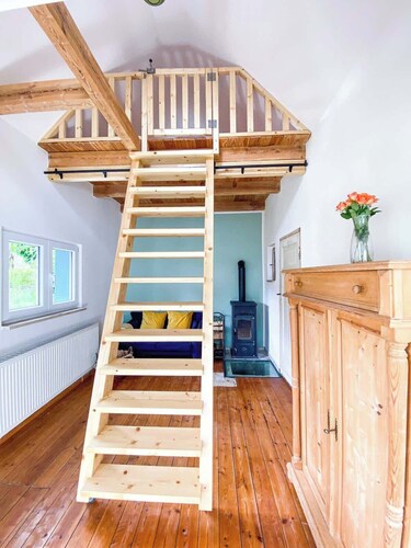 Tiny house im gruenen Rangsdorf fuer 4 mit Kamin RAN