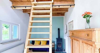 Tiny house im gruenen Rangsdorf fuer 4 mit Kamin RAN