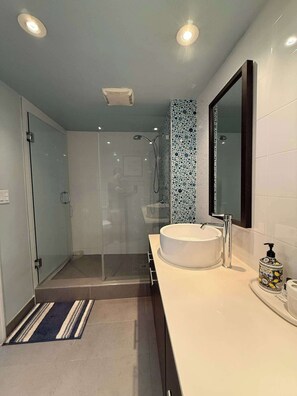 Shower, hair dryer, towels, shampoo - Delray Beach Private 1 bed/1 bath w Patio, BBQ (Delray Beach)