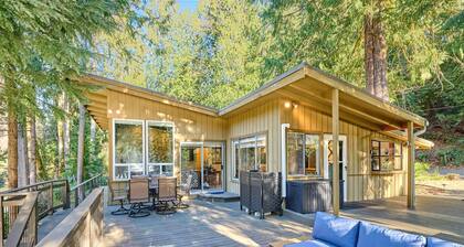 Tranquil Riverfront Cabin near Mount Hood, Private Hot Tub & Pet Friendly