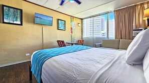 Iron/ironing board, free WiFi, bed sheets, wheelchair access - WG 705 —Cozy Queen-Bed studio steps to Waikiki Beach & Zoo w/AC, Pool, & Kitchen (Honolulu)