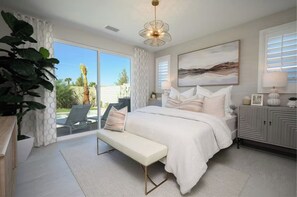 4 bedrooms, desk, WiFi, bed sheets - Luxe Desert Escape on the Grove w/ 360° Mountain Views (Palm Springs)