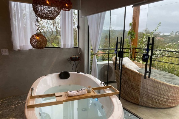 Indoor spa tub